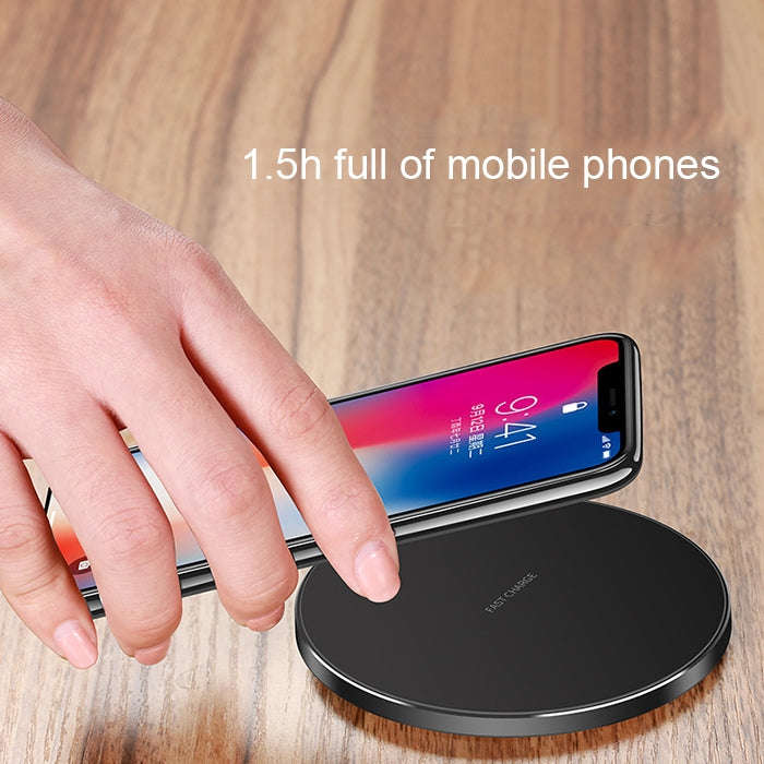 GY-68 Ultra-Thin Aluminum Alloy Wireless Fast Charging Qi Charger Pad(Silver)