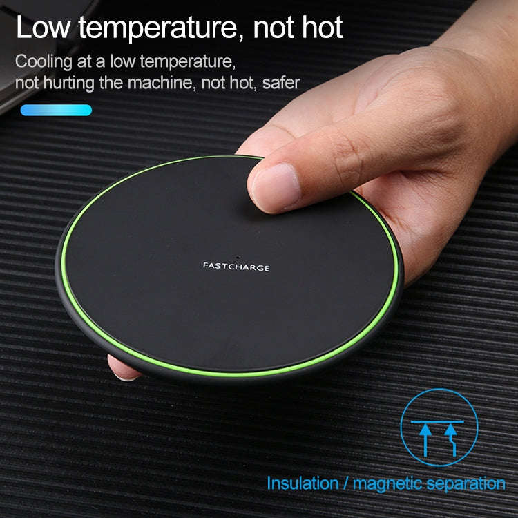 KD-1 Ultra-thin 10W Fast Charging Wireless Charger for Android Phones & iPhone(Black)