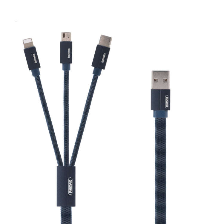 REMAX RC-094TH 1m 2.4A 3 in 1 USB to 8 Pin & USB-C / Type-C & Micro USB  Fast Charging Data Cable...