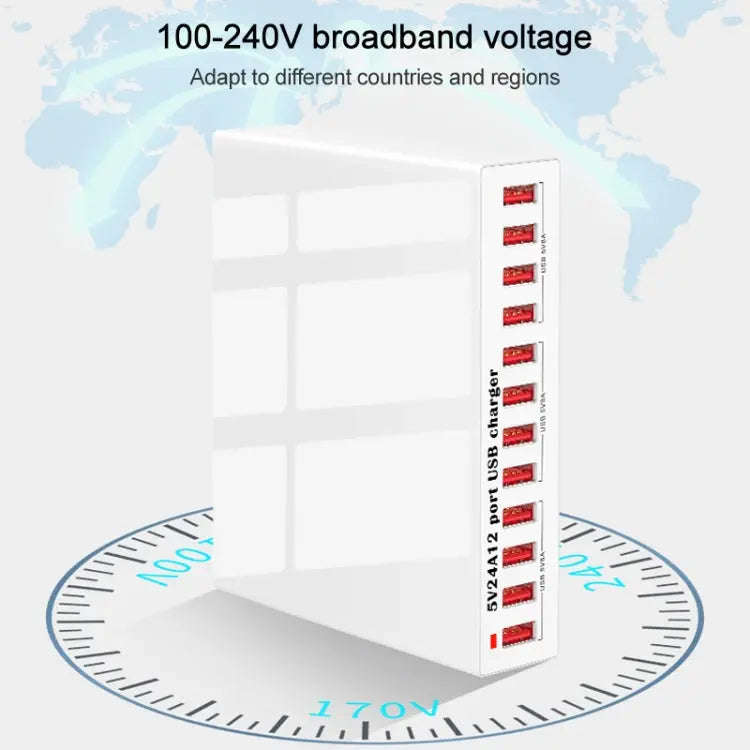 WLX-X6 120W 12 In 1 Multi-function Smart USB Charging Station