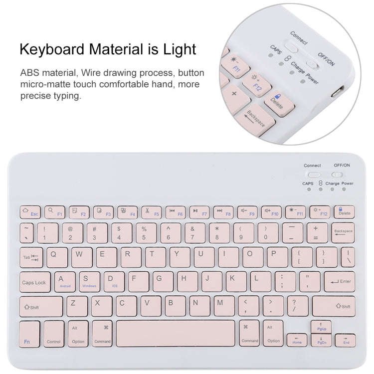 TG11B Detachable Bluetooth Pink Keyboard + Microfiber Leather Tablet Case for iPad Pro 11 inch (2...