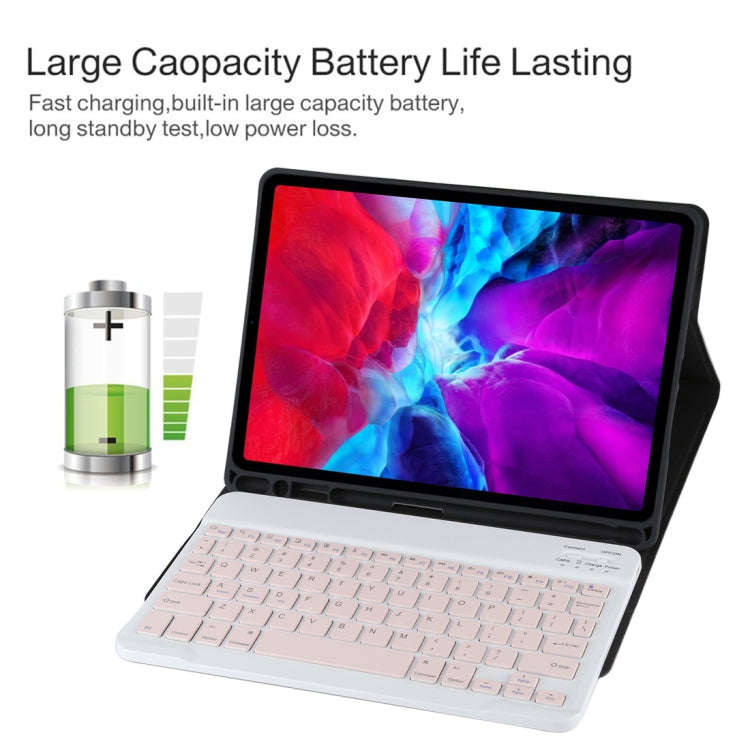 TG11B Detachable Bluetooth Pink Keyboard + Microfiber Leather Tablet Case for iPad Pro 11 inch (2...