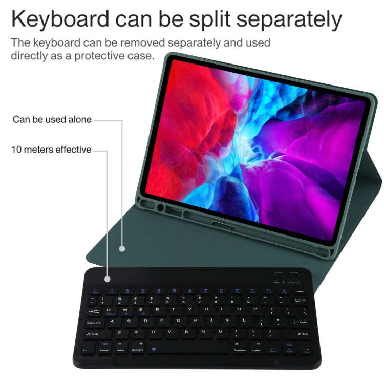 TG11B Detachable Bluetooth Black Keyboard + Microfiber Leather Tablet Case for iPad Pro 11 inch (...