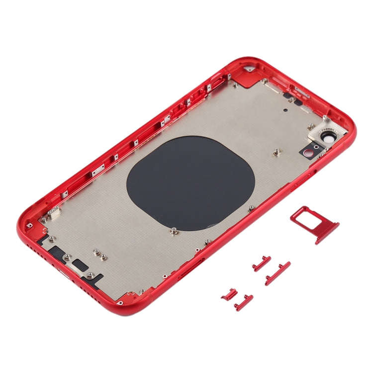Back Housing Cover with Camera Lens & SIM Card Tray & Side Keys for iPhone XR(Red)