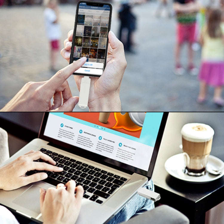 S31 3 in 1 32GB Micro USB 2.0 + USB-C / Type-C + 8 Pin Interface Metal Twister Flash Disk(Silver)