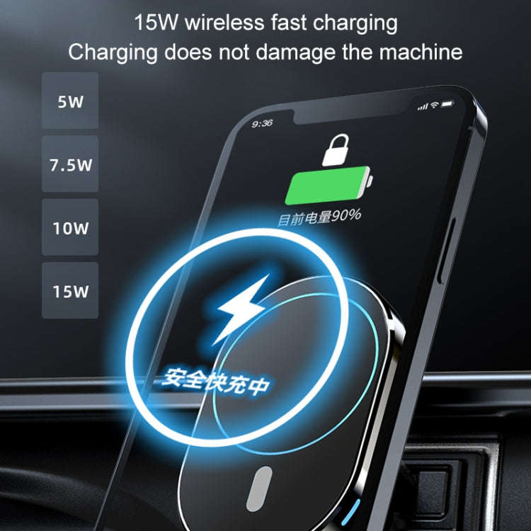 JJT-968 15W Max Output Magnetic Car Air Outlet Bracket Wireless Charger(White)
