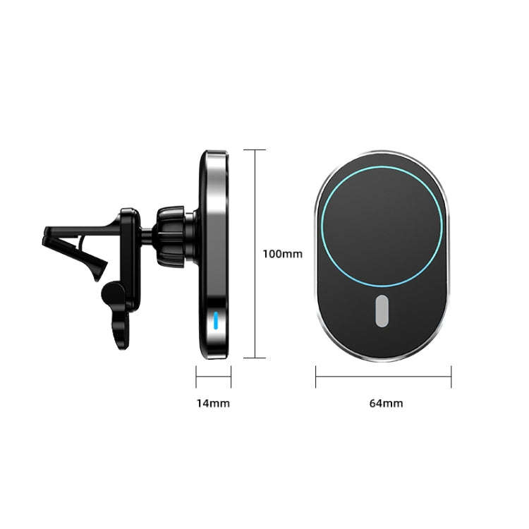 JJT-968 15W Max Output Magnetic Car Air Outlet Bracket Wireless Charger(White)
