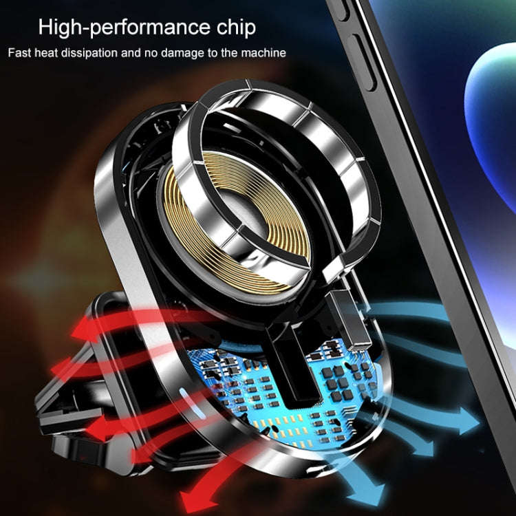 JJT-968 15W Max Output Magnetic Car Air Outlet Bracket Wireless Charger(Black)