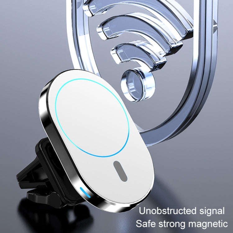 JJT-968 15W Max Output Magnetic Car Air Outlet Bracket Wireless Charger(White)