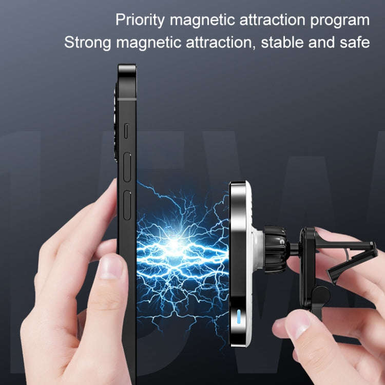 JJT-968 15W Max Output Magnetic Car Air Outlet Bracket Wireless Charger(Black)