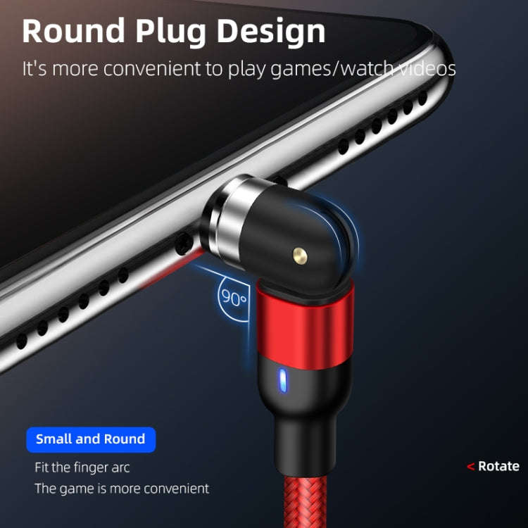 1m 2A Output 3 in 1 USB to 8 Pin + USB-C / Type-C + Micro USB Nylon Braided Rotate Magnetic Charg...