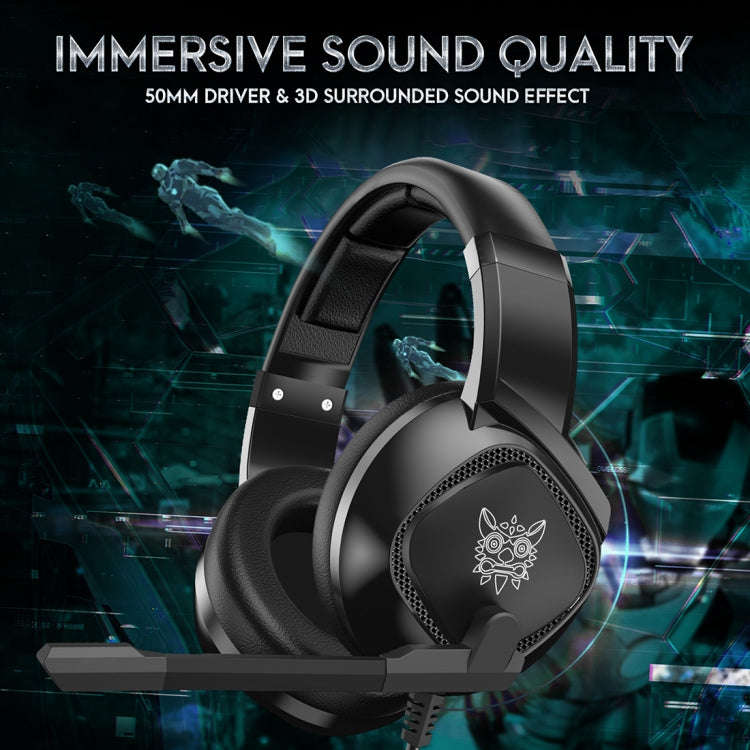 ONIKUMA K19 Single Plug Light Adjustable Gaming Headphone with Microphone(Black)