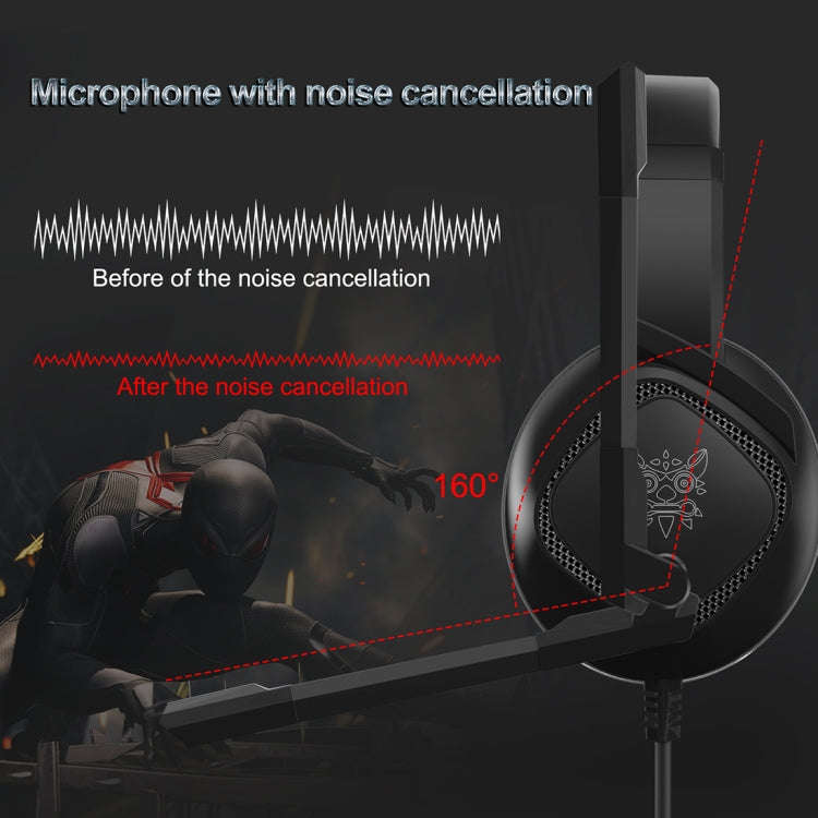 ONIKUMA K19 Single Plug Light Adjustable Gaming Headphone with Microphone(Black)