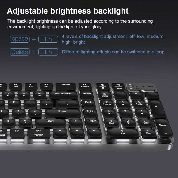 Original Xiaomi Youpin MWWMKP01 102 Keys MIIIW Wireless Dual-mode Low Axis Mechanical Keyboard PR...