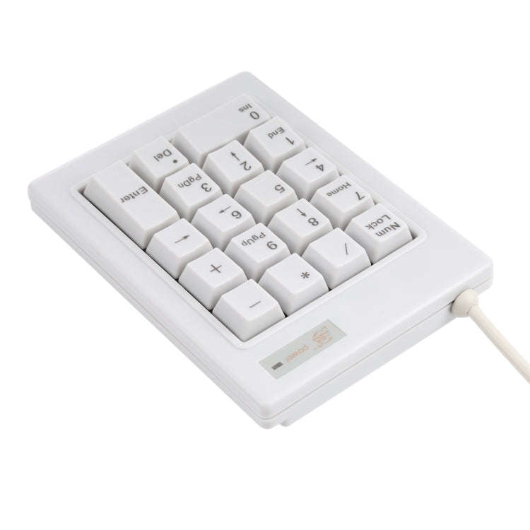 DX-18B 18-keys USB Wired Mechanical Black Shaft Mini Numeric Keyboard (White)
