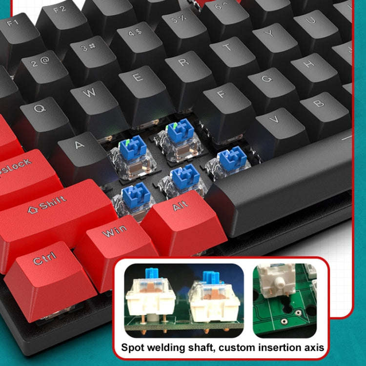 FOREV FV-301 87-keys Blue Axis Mechanical Gaming Keyboard, Cable Length: 1.6m(Black Red)