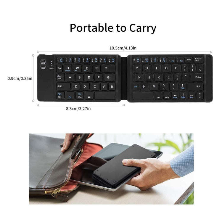 Mini Wireless Bluetooth Folding Keyboard (White)