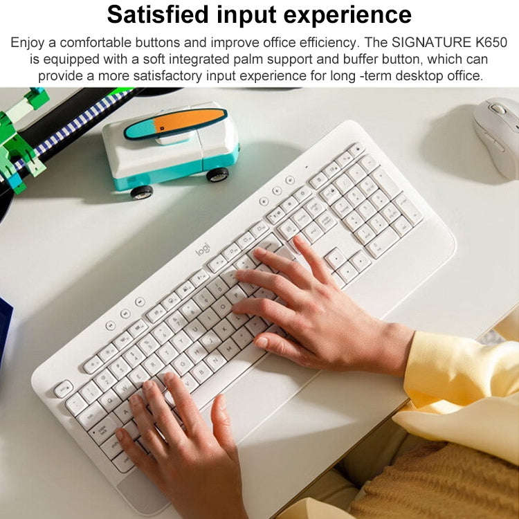 Logitech K650 Wireless Bluetooth Dual Mode Silent Keyboard (White)