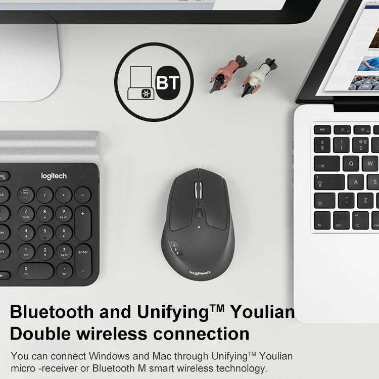 Logitech M720 1000DPI 2.4GHz Wireless Bluetooth Multimode Mouse (Black)