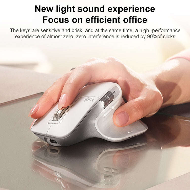 Logitech MX Master 3s 8000DPI 2.4GHz Ergonomic Wireless Bluetooth Dual Mode Mouse (White)