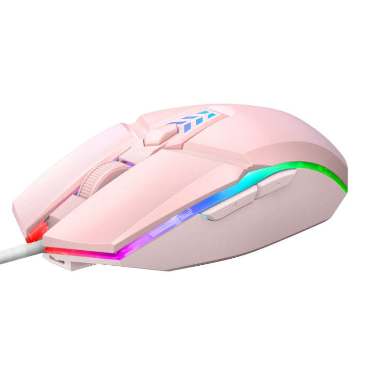 S700 Colorful Light USB Wired Office Gaming Mouse (Pink)