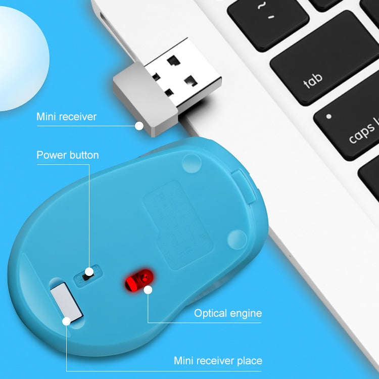 ZGB 361 2.4G Wireless Chargeable Mini Mouse 1600dpi (Blue)