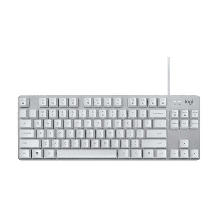 Logitech K835 Mini Mechanical Wired Keyboard, Green Shaft (White)