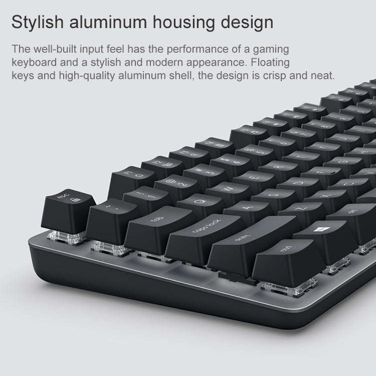 Logitech K835 Mini Mechanical Wired Keyboard, Green Shaft (Black)