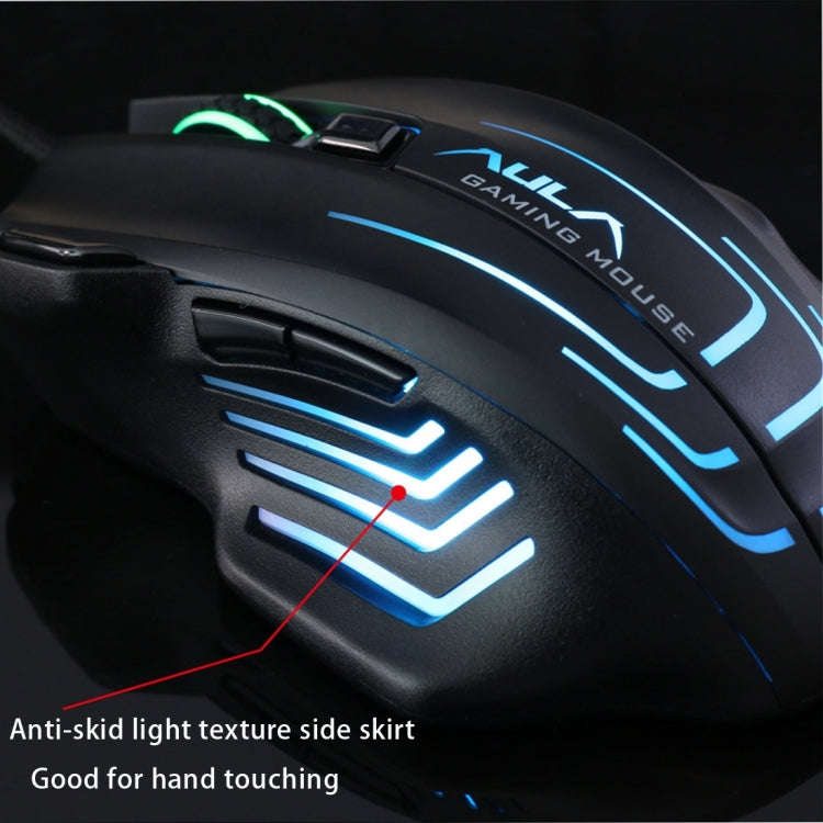 Aula Series Ghost Shark II Colourful Light 7D Optical Competitive USB Wired Game Mouse, Maximum R...