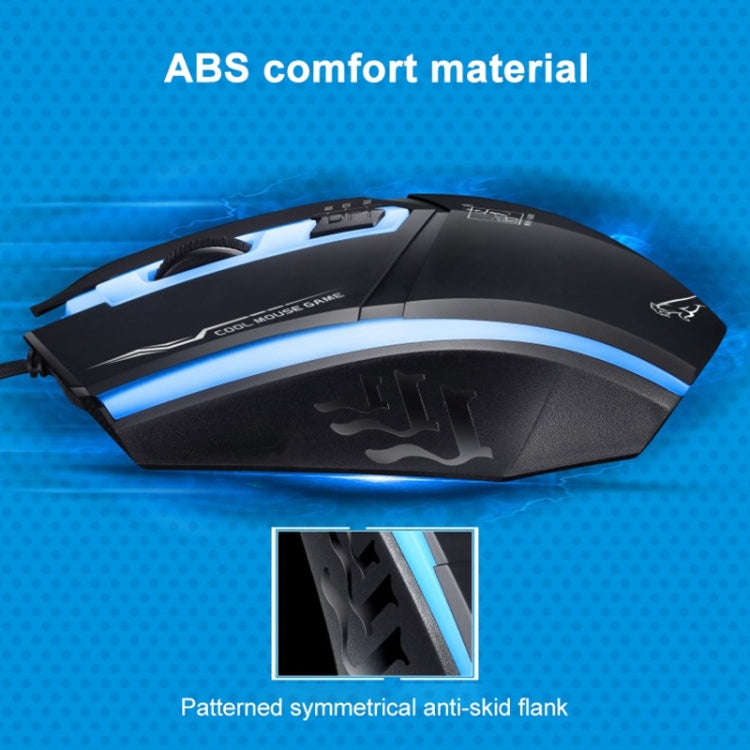 Chasing Leopard 199 USB 1600DPI Three-speed Adjustable LED Backlight Wired Optical Gaming Mouse, ...