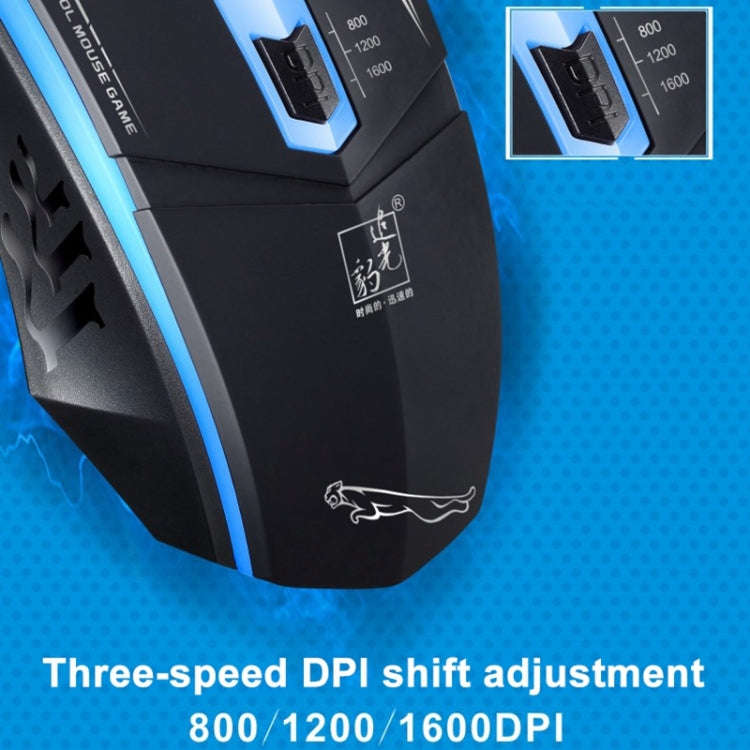 Chasing Leopard 199 USB 1600DPI Three-speed Adjustable LED Backlight Wired Optical Gaming Mouse, ...