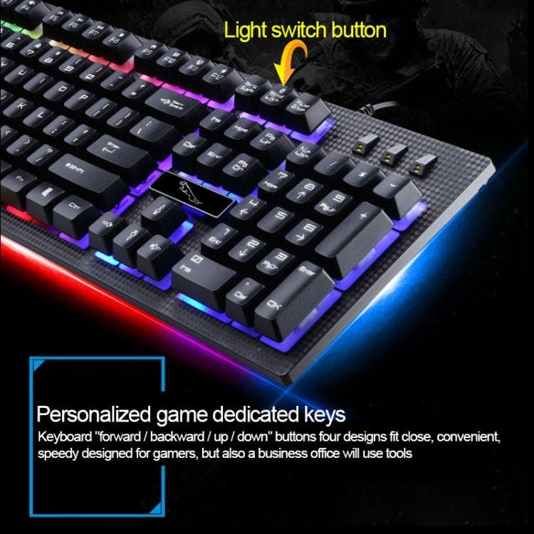 ZGB G20 104 Keys USB Wired Mechanical Feel Glowing Computer Keyboard Gaming Keyboard(Black)