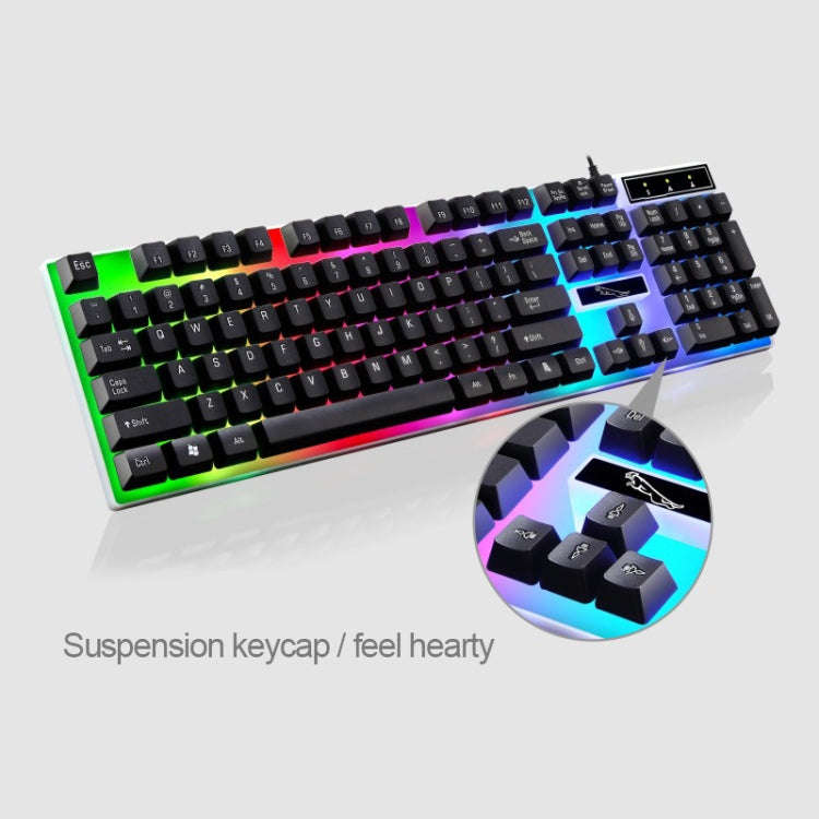 ZGB G21 104 Keys USB Wired Mechanical Feel Colorful Backlight Office Computer Keyboard Gaming Key...