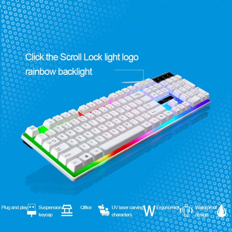 ZGB G21 104 Keys USB Wired Mechanical Feel Colorful Backlight Office Computer Keyboard Gaming Key...