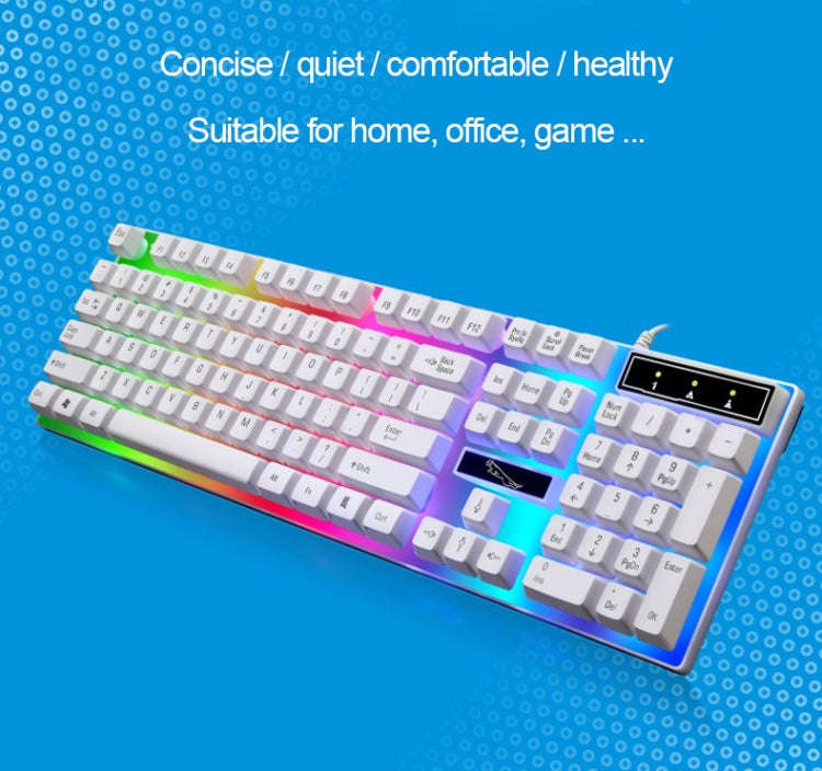 ZGB G21 104 Keys USB Wired Mechanical Feel Colorful Backlight Office Computer Keyboard Gaming Key...