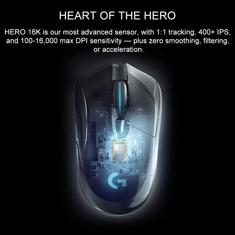 Logitech G703 LIGHTSPEED 16000 DPI 6 Programmable Buttons HERO 16K Sensor RGB Backlight Wireless ...