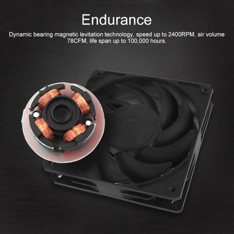F120 Computer CPU Radiator Cooling Fan (Black)