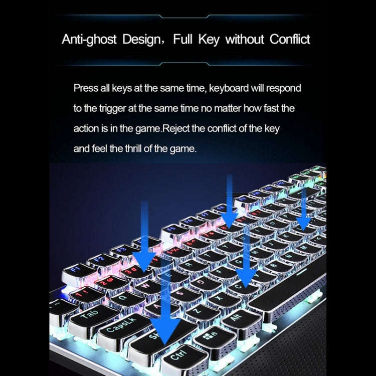AULA F2088 108 Keys Mixed Light Plating Punk Mechanical Brown Switch Wired USB Gaming Keyboard wi...