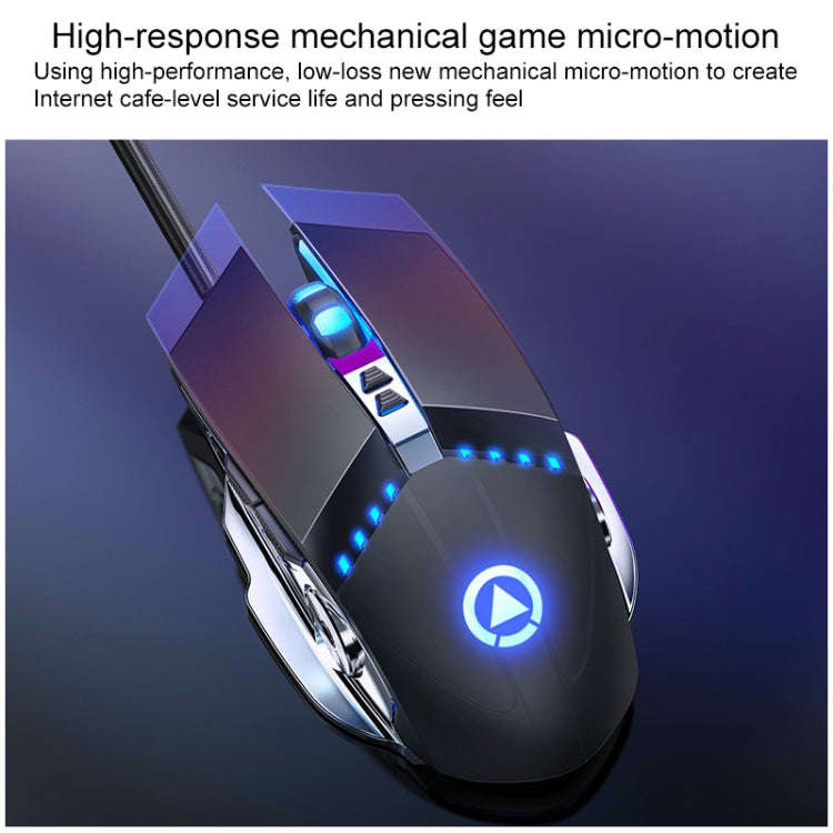 YINDIAO V2 Silent Mechanical Feel Gaming Keyboard Mouse Set (Black)