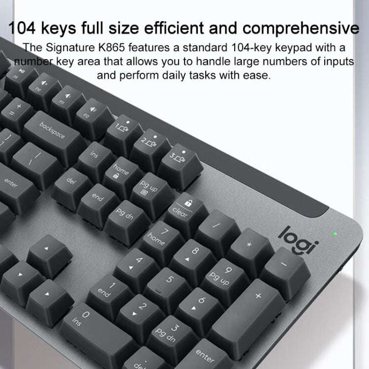 Logitech K865 104 Keys Wireless Bluetooth Mechanical Keyboard, Red Shaft (Blue)