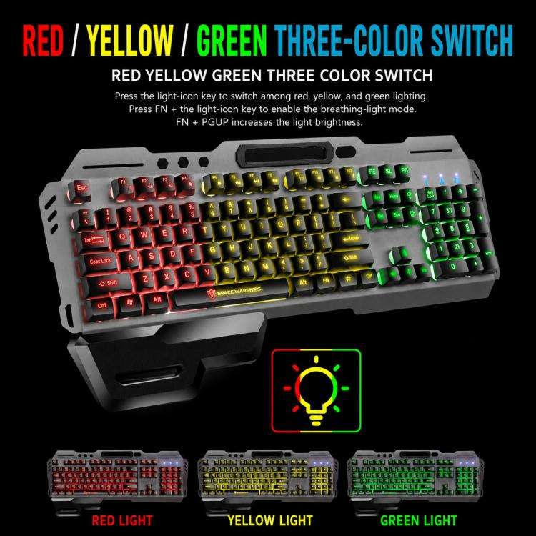SHIPADOO GK70 Wired RGB Floating Detachable Hand Rest Gap Rainbow Translucent Gaming Keyboard(White)