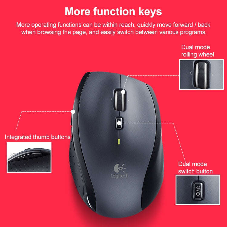 Logitech M705 1000DPI 2.4GHz Wireless Laser Dual Mode Mouse