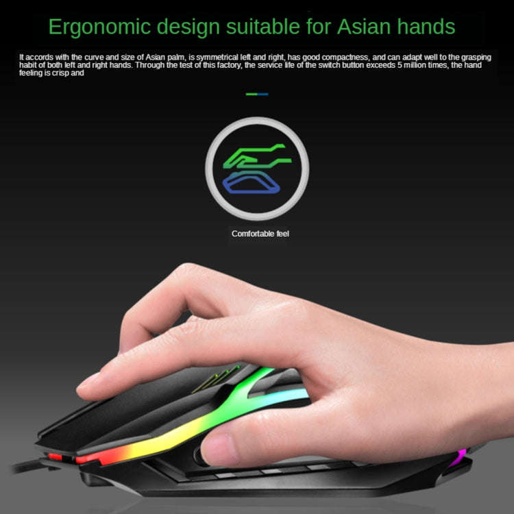 TX300 Mechanical Feel Backlight Punk Wired Keyboard Mouse Set (White)