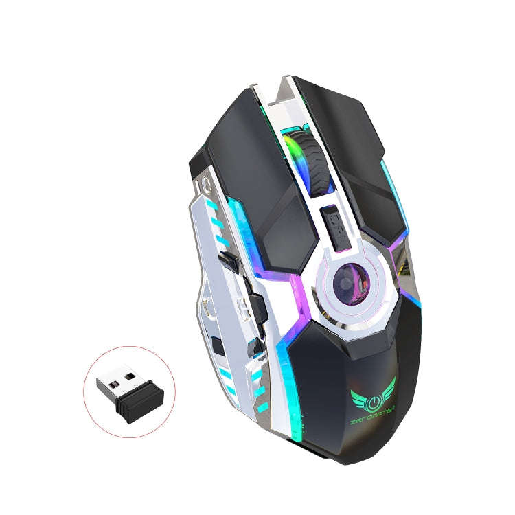 ZERODATE T30 2.4GHz 2400DPI Three-speed Adjustable RGB Backlight Wireless Optical Mouse (Black)