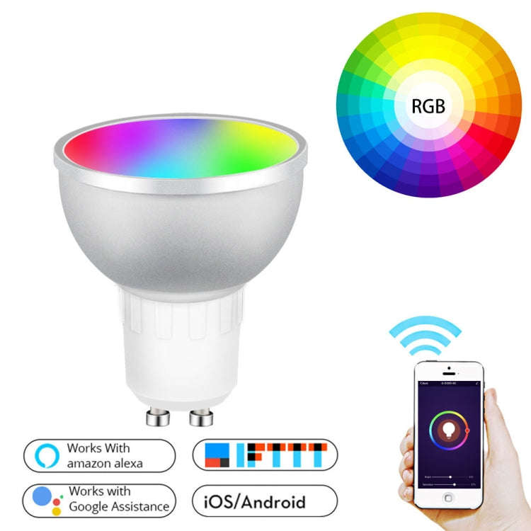 GU10 5W RGB Dimming WIFI Smart LED Light Bulb Energy Saving Light (Colorful Light)