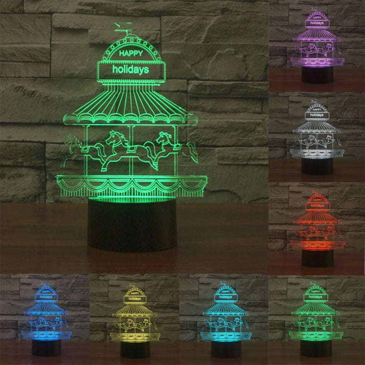 Amusement Park Style 3D Touch Switch Control LED Light , 7 Color Discoloration Creative Visual St...