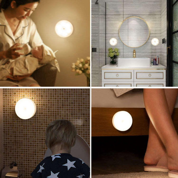 12W 6500K Round Shape Human Body Sensor LED Ceiling Light, AC 220V (White Light)