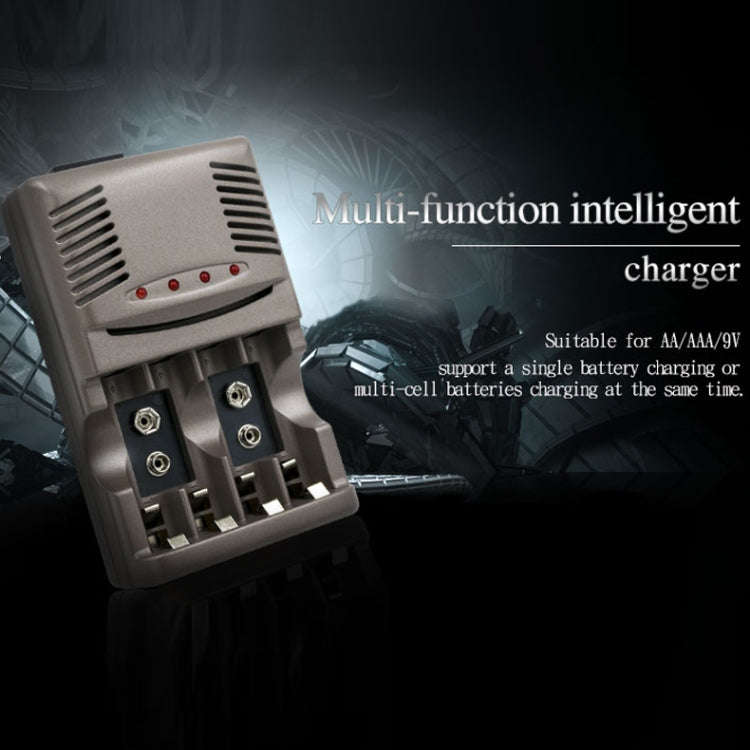 DC 100-240V 4 Slot Battery Charger for AA & AAA & 9V Ni-MH Battery, US Plug