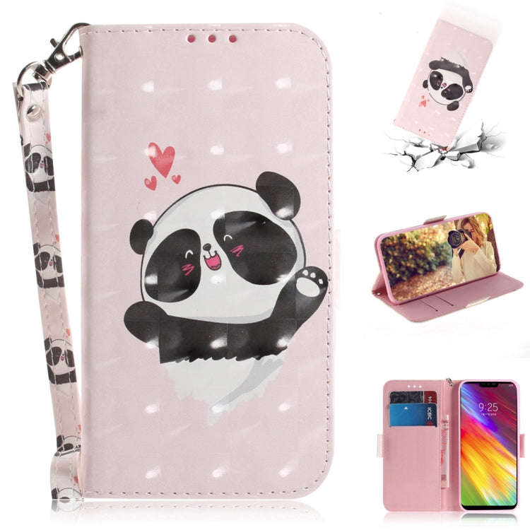 3D Colored Drawing Heart Panda Pattern Horizontal Flip Leather Case for LG Q Stylo 5, with Holder...