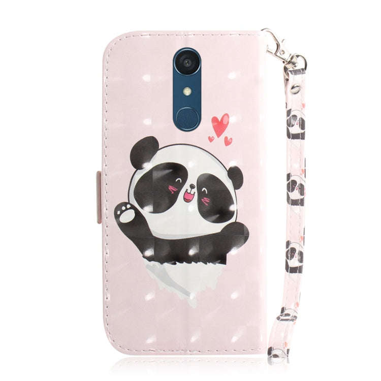 3D Colored Drawing Heart Panda Pattern Horizontal Flip Leather Case for LG Q Stylo 5, with Holder...